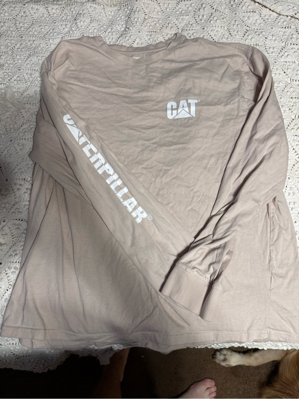 Caterpillar Beige/Tan Logo Cotton Shirt